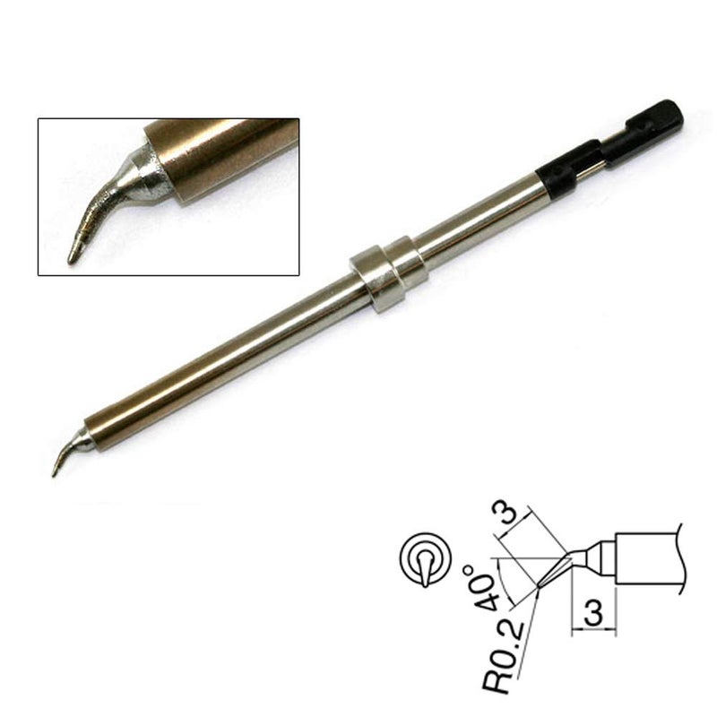 HAKKO Solder Tip,0.07 in. x 0.11 in.,Bent T30-J - Image 2